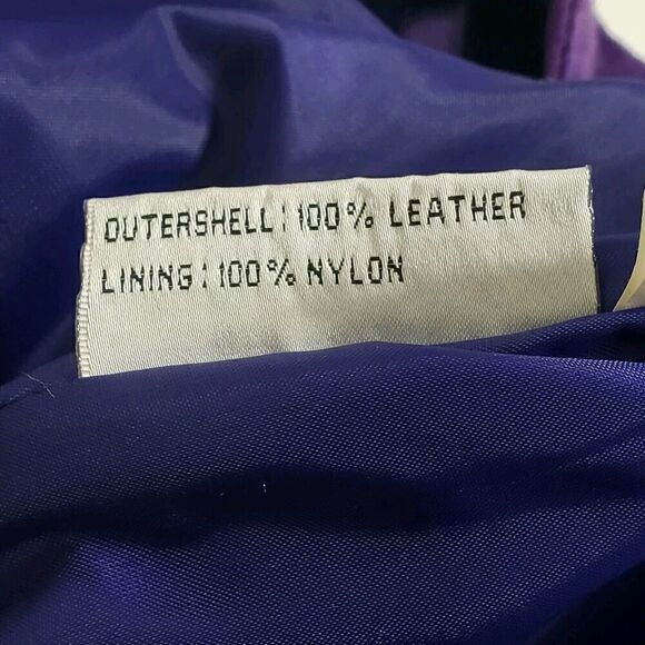 G III Genuine Leather Purple Skirt Size 7/8 Bold Pencil Split Hem 90s Womens - Picture 9 of 9